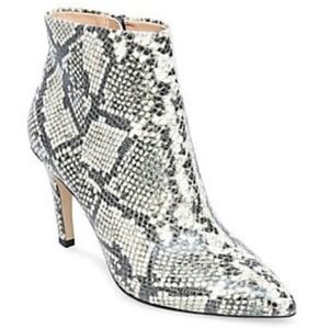 LORD & TAYLOR Snakeskin Pointy Toe Heeled Booties Size 6.5